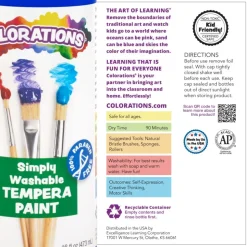 Colorations® Simply Washable Tempera Paint 8 oz. - Set of 6 Primary Colors