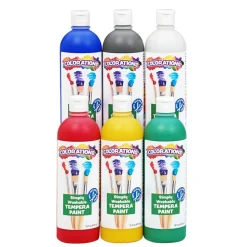 Colorations® Simply Washable Tempera 16 oz. Starter Colors 6-Pack