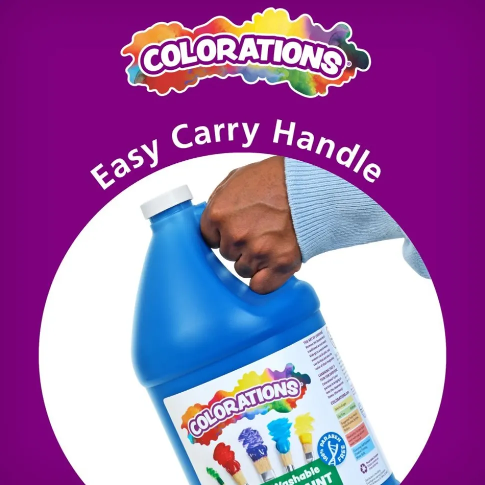 Colorations® Simply Washable Tempera Paint Gallon & Roll Set - 6 Colors