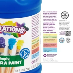Colorations® Simply Washable Tempera Paint Gallon & Roll Set - 6 Colors