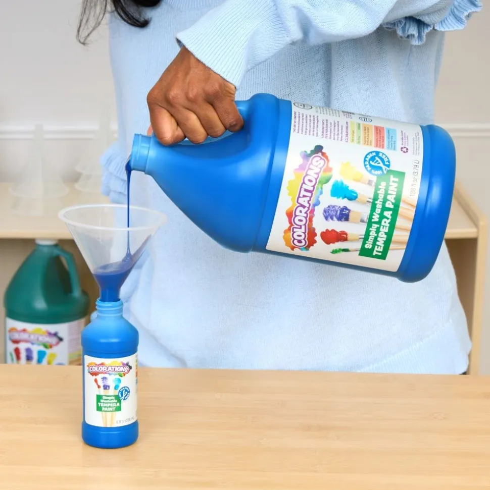 Colorations® Simply Washable Tempera Paint Gallon & Roll Set - 6 Colors
