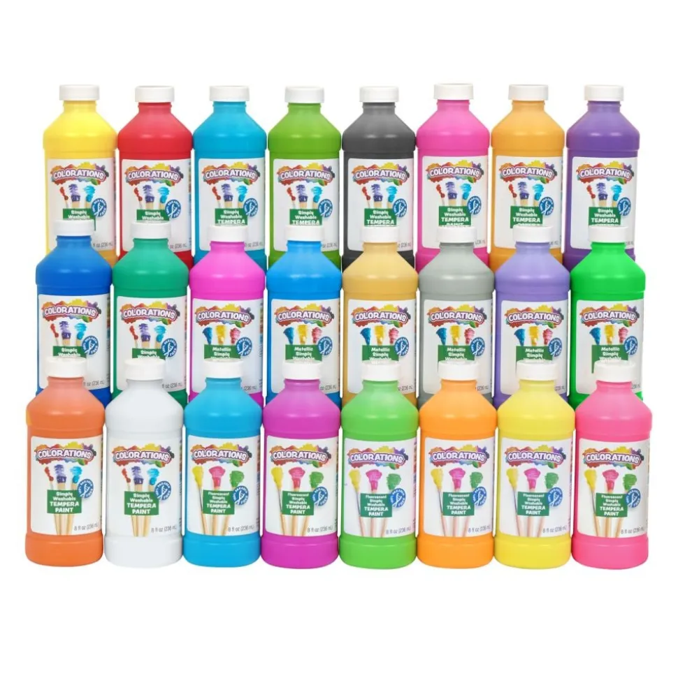 Colorations® Simply Washable Tempera 8 oz. - Set of 24