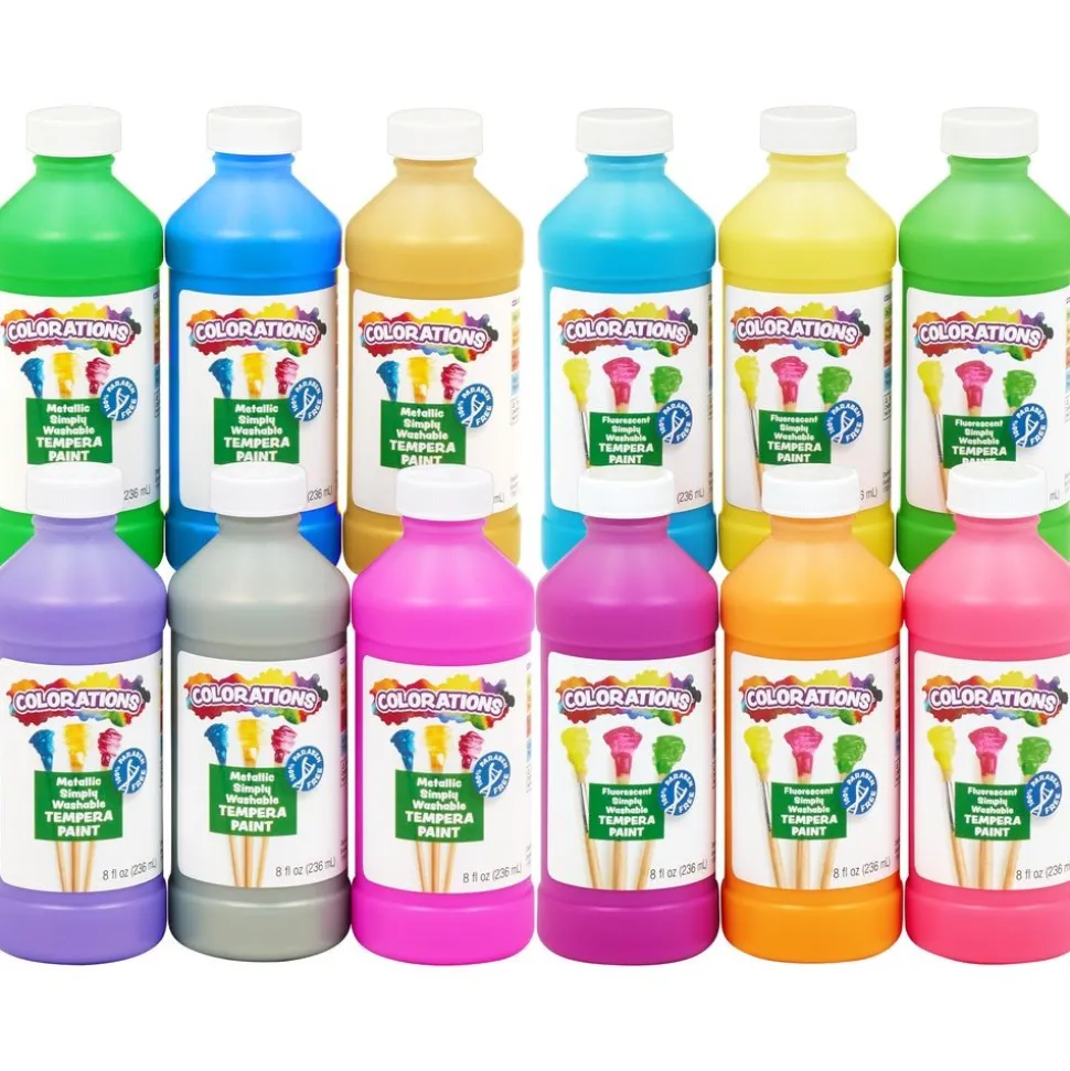 Colorations® Simply Washable Tempera 8 oz. - Set of 12