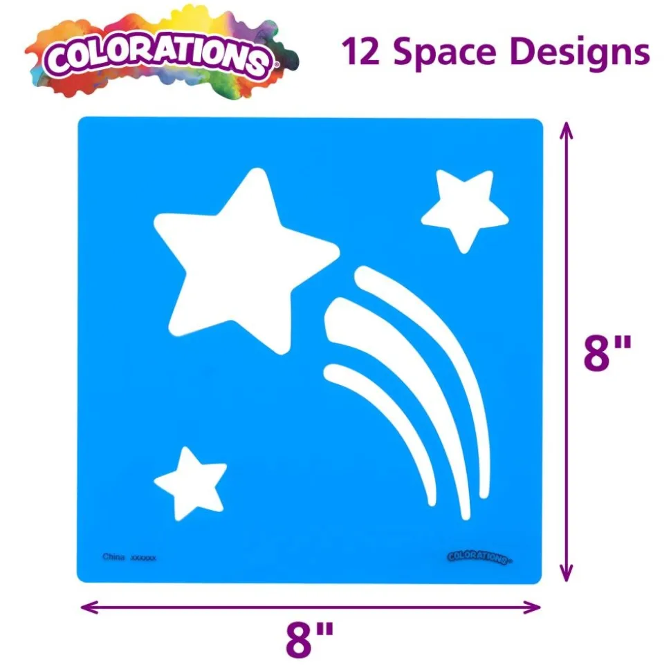 Colorations® Space Stencil Set - Set of 12