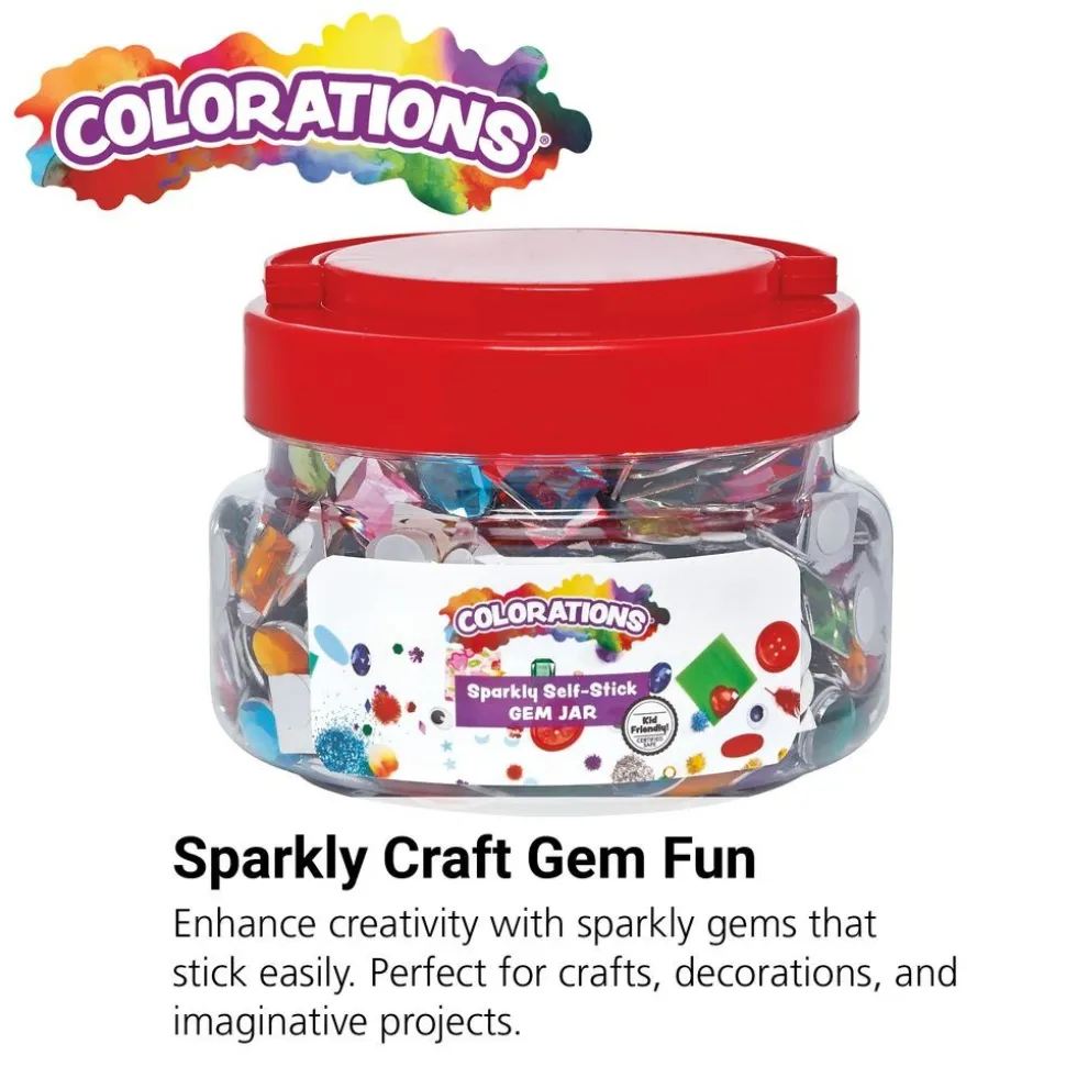 Colorations® Sparkly Self-Stick Gem Jar - 900 Pieces