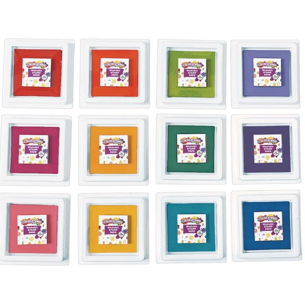 Colorations® Stamper-Perfect Washable Stamp Pads - Set of 12