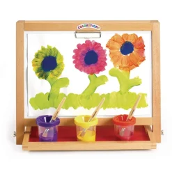 Colorations® Tabletop Easel featuring magnetic dry erase board, chalkboard and clips to hold paper