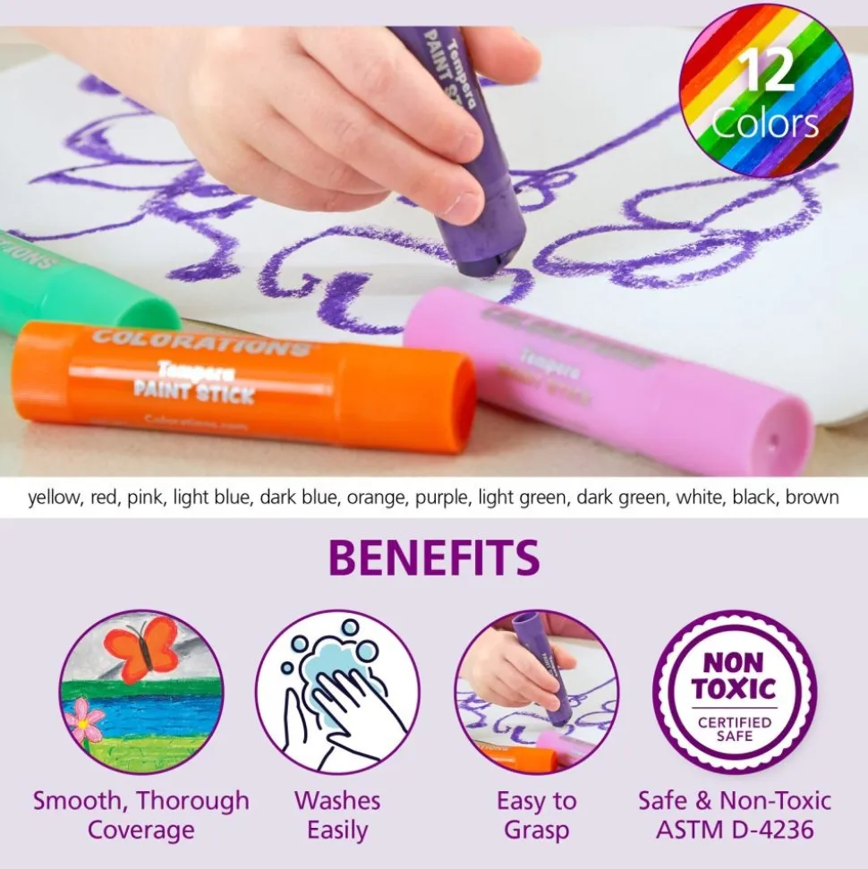 Colorations® Tempera Paint Sticks Value Pack - Set of 144