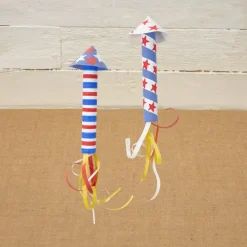 Colorations® 4th of July Star-Spangled Rocket Craft Kit - Makes 24 Crafts