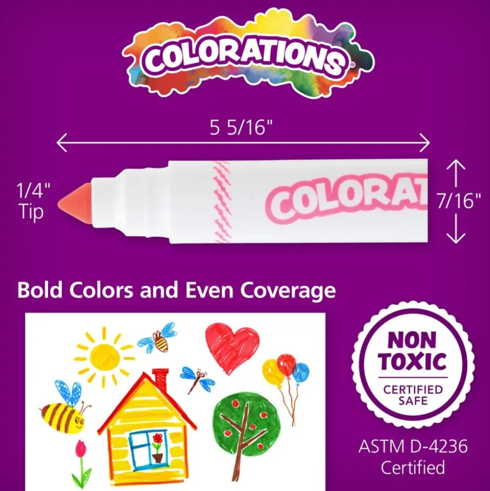 Colorations® Washable Chubby Markers Classroom Value Pack - Set of 200