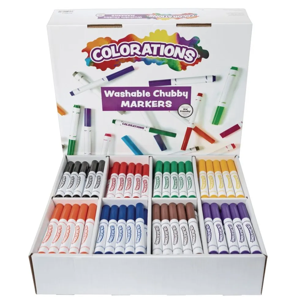 Colorations® Washable Chubby Markers Classroom Value Pack - Set of 200