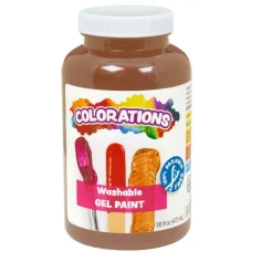 Colorations® Washable Gel Paint, Brown - 16 oz.