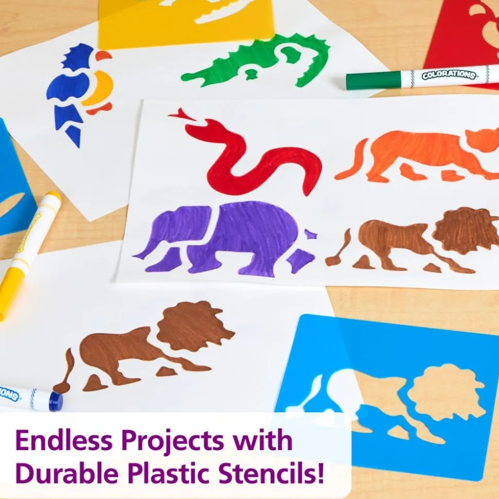 Colorations® Washable Plastic Jungle Stencils - Set of 6
