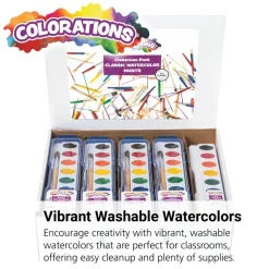 Colorations® Washable Watercolor Paint Classroom Value Pack - 28 Sets, BONUS 13 Refills