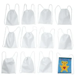 Colorations® White Canvas Backpacks - Set of 12