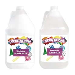 Colorations® White & Clear Liquid Glue, 1 Gallon of Each