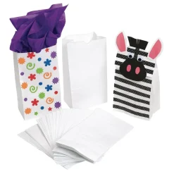 Colorations® White Paper Craft Bags - Set of 100