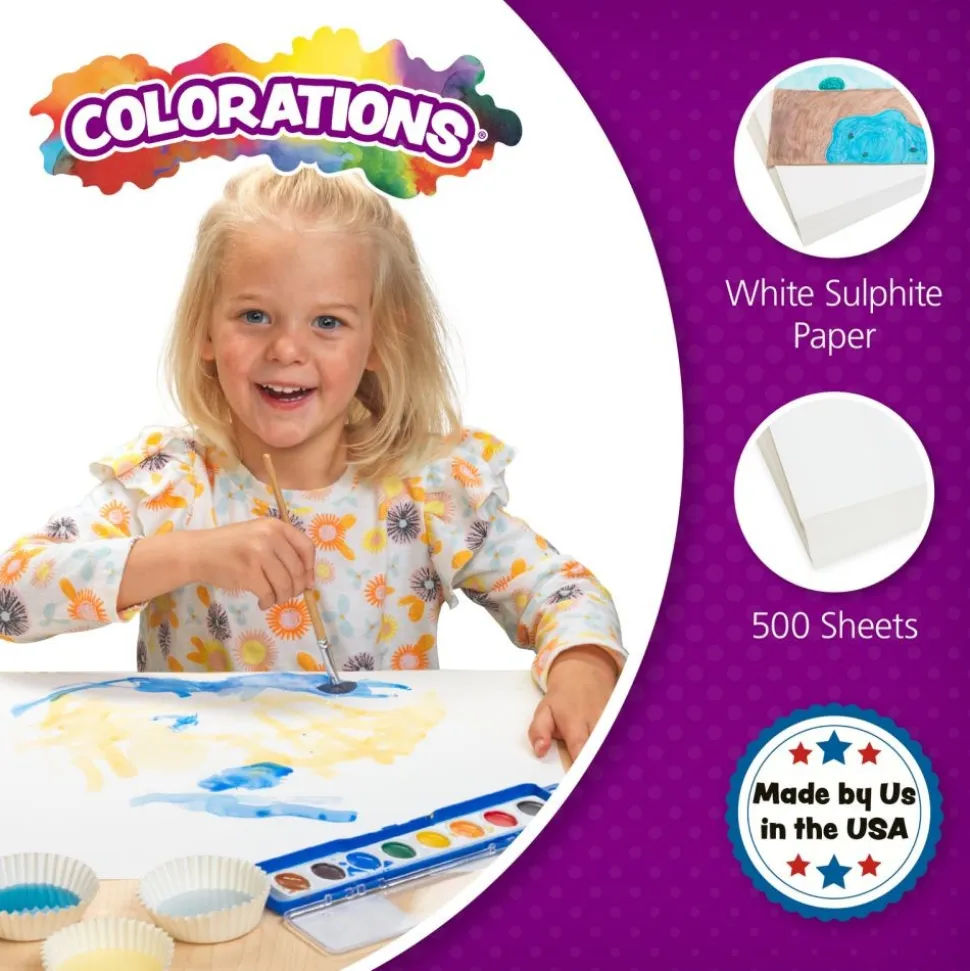 Colorations® White Sulphite Paper - 9" x 12", 50 lb.
