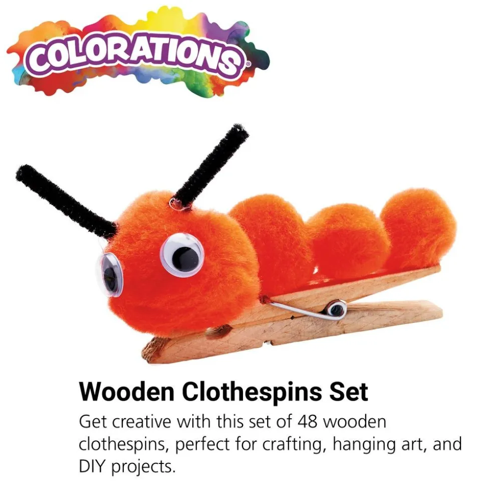 Colorations® Wood Clothespins - Set of 48