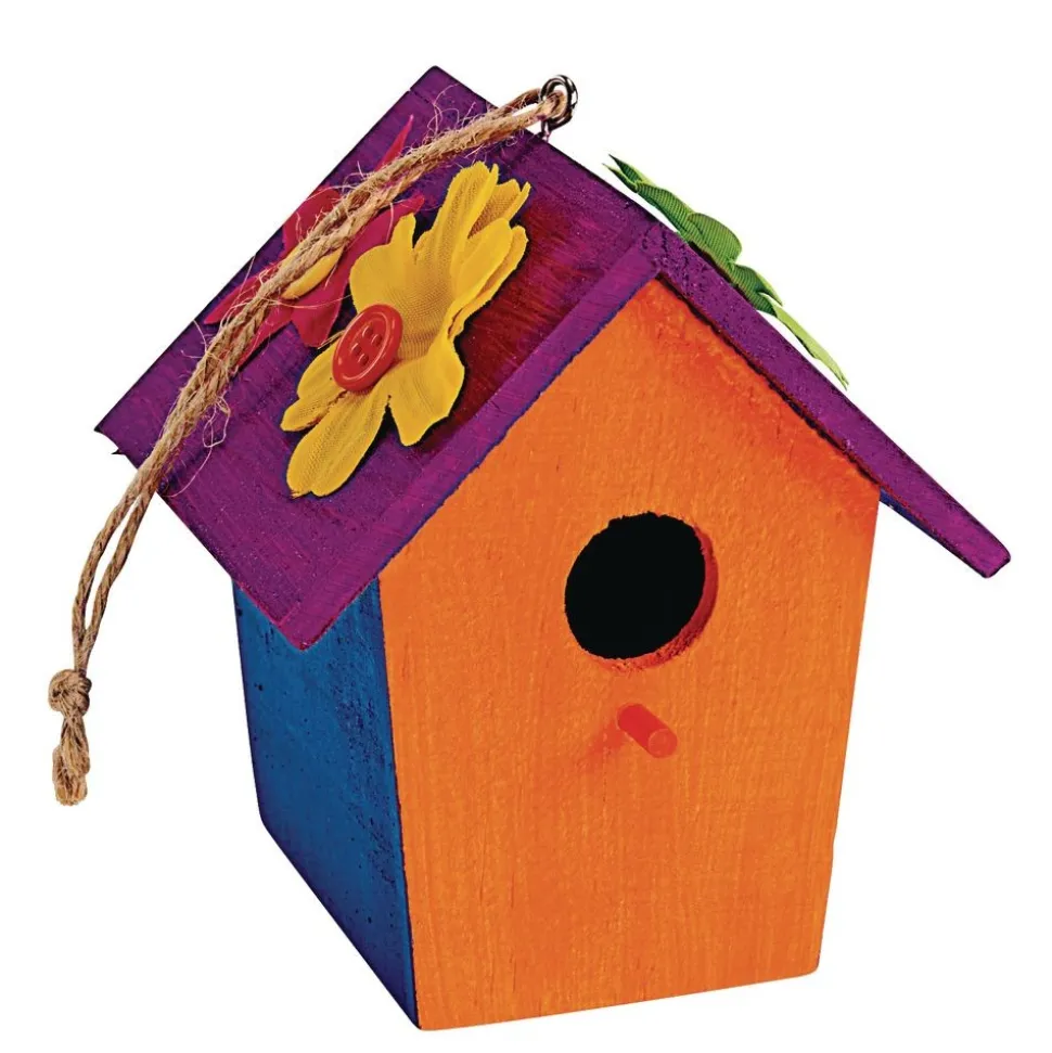 Colorations® Wooden Birdhouses - Set of 6