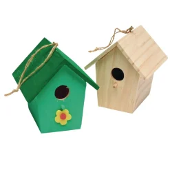 Colorations® Wooden Birdhouses - Set of 6