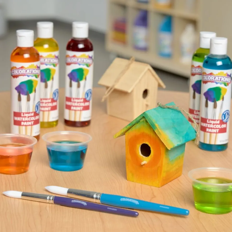 Colorations® Wooden Birdhouses - Set of 6