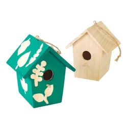 Colorations® Wooden Birdhouses - Set of 6