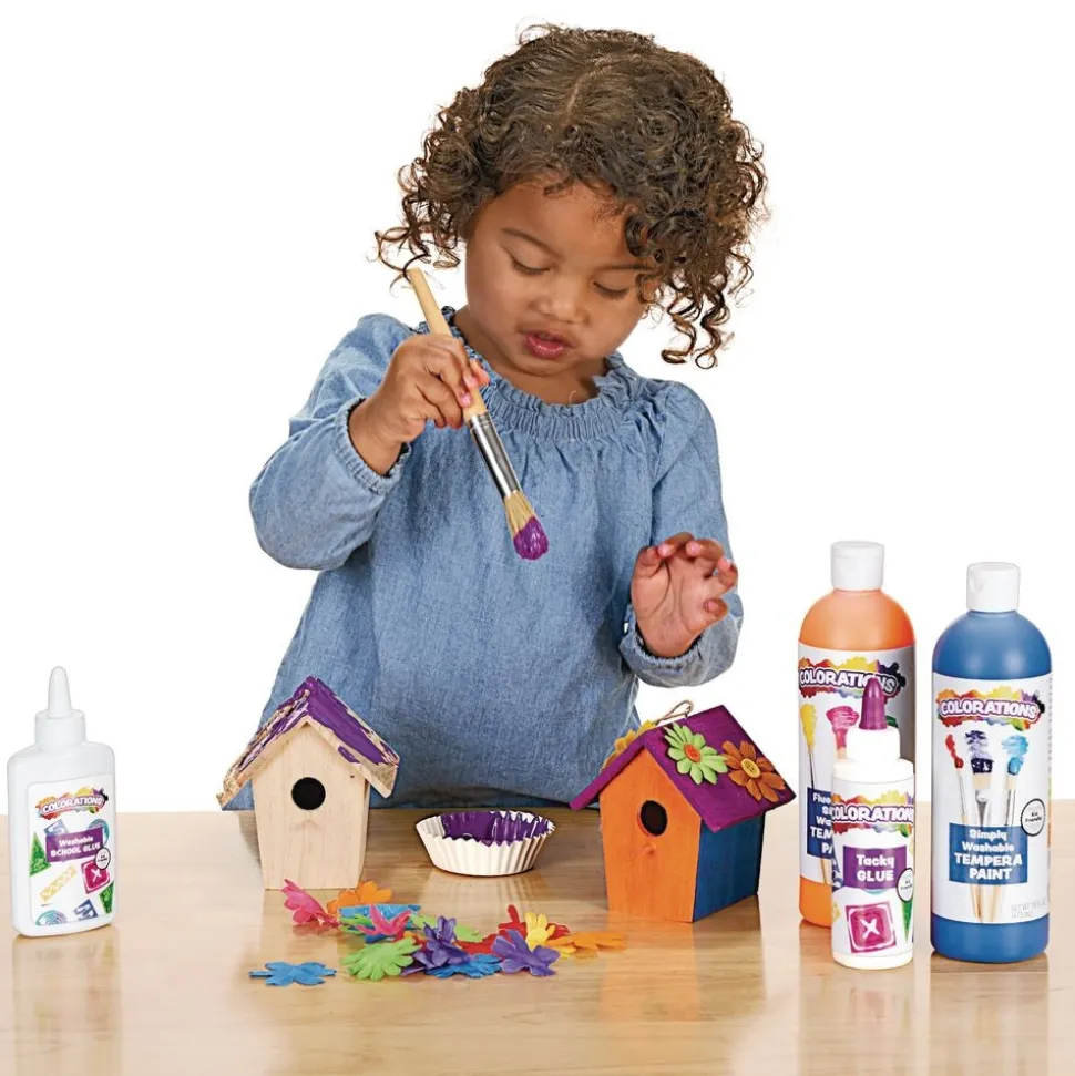 Colorations® Wooden Birdhouses - Set of 6