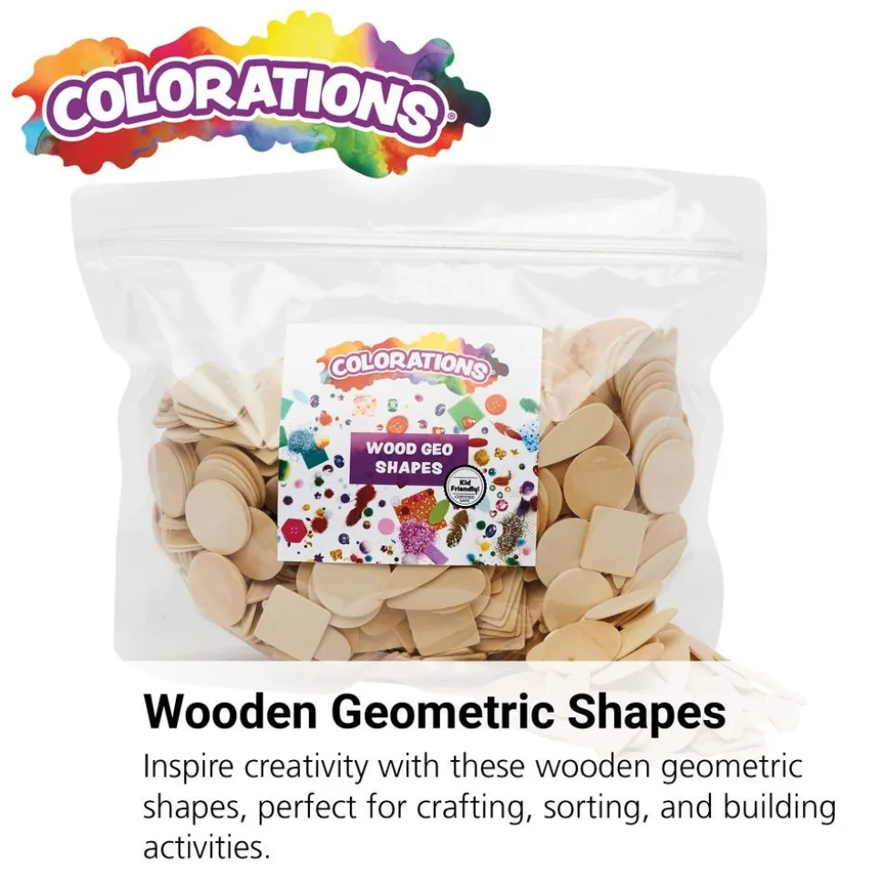 Colorations® Wooden Geo Shapes - 1,000 Pieces