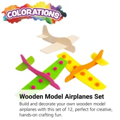 Colorations® Wooden Model Airplanes - Set of 12