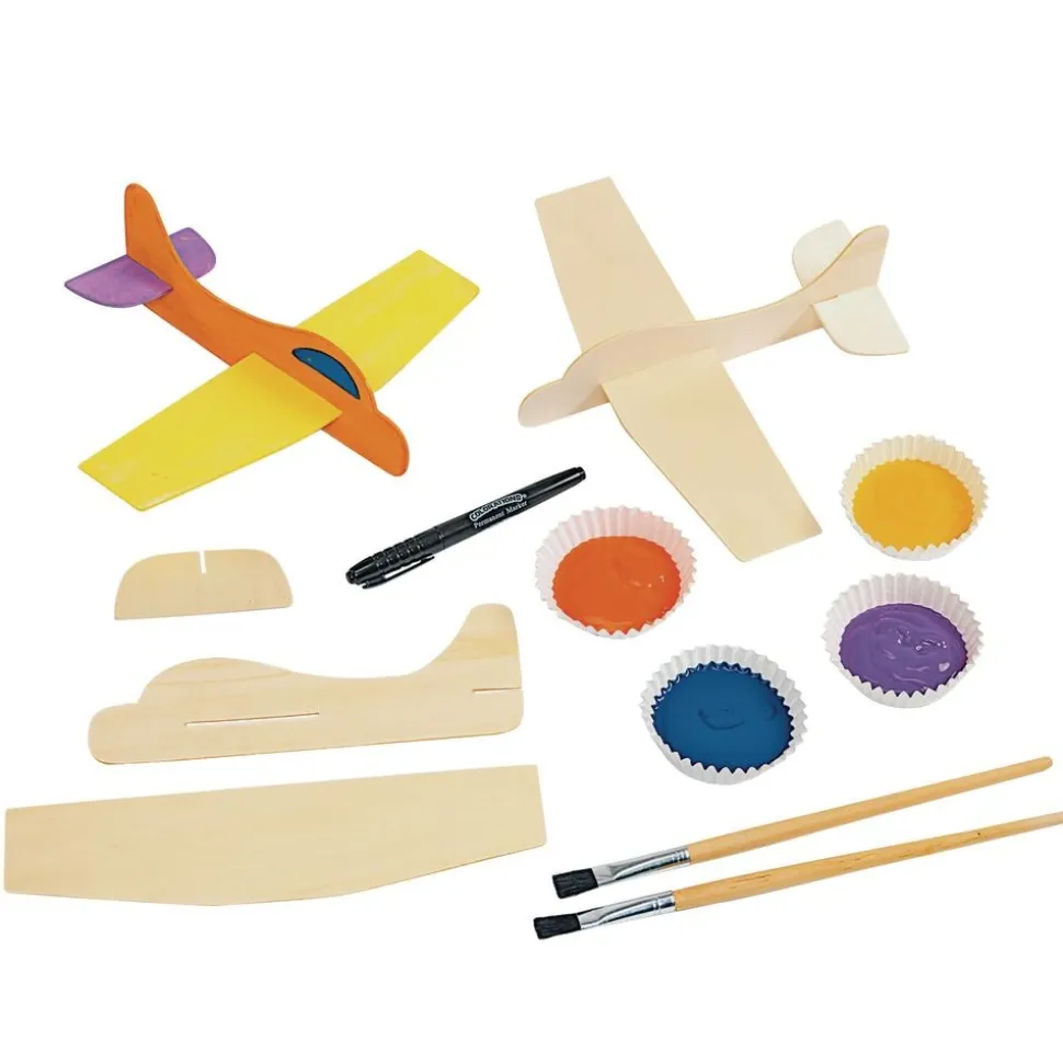Colorations® Wooden Model Airplanes - Set of 12