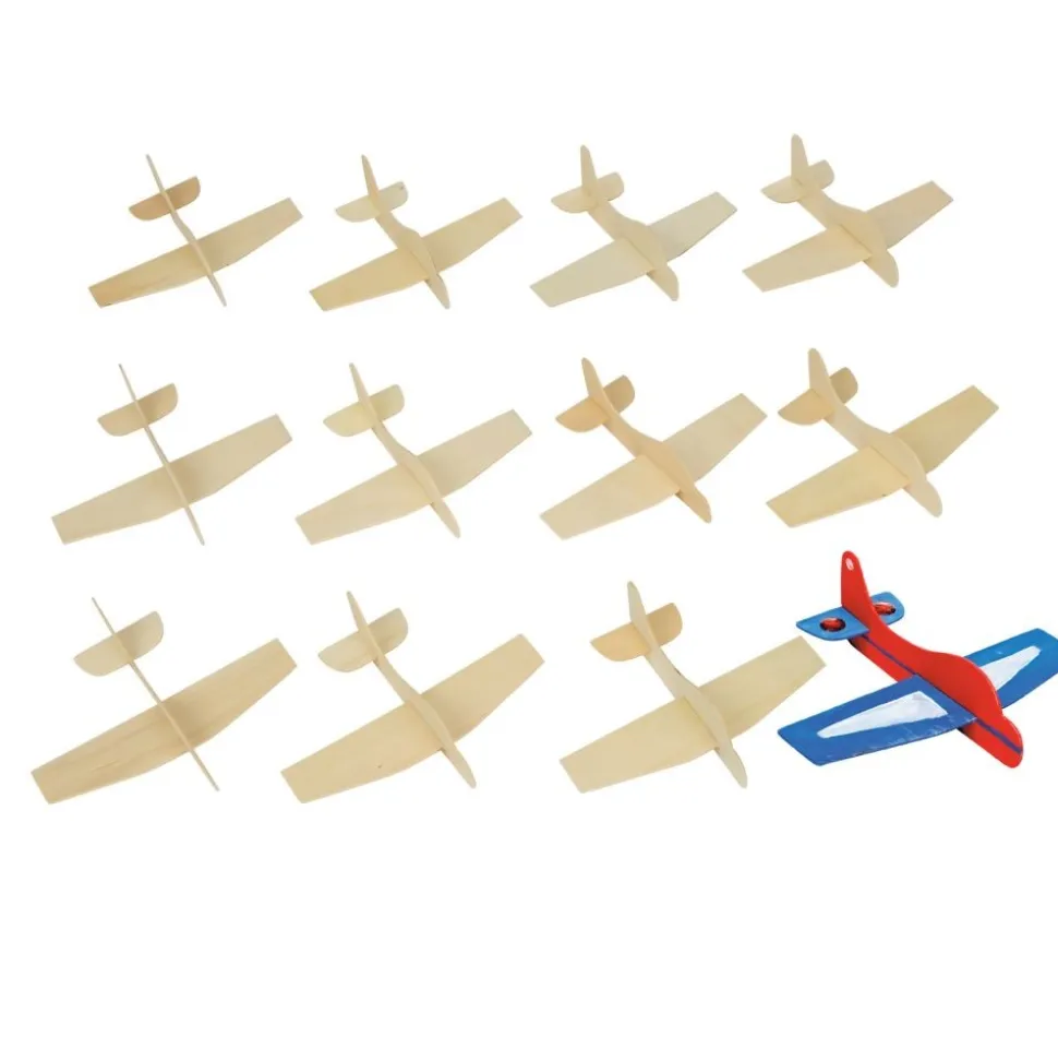 Colorations® Wooden Model Airplanes - Set of 12