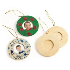 Colorations® Wooden Photo Frame Ornaments - Set of 12