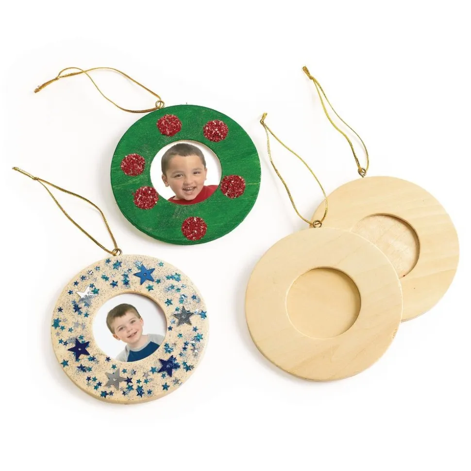 Colorations® Wooden Photo Frame Ornaments - Set of 12