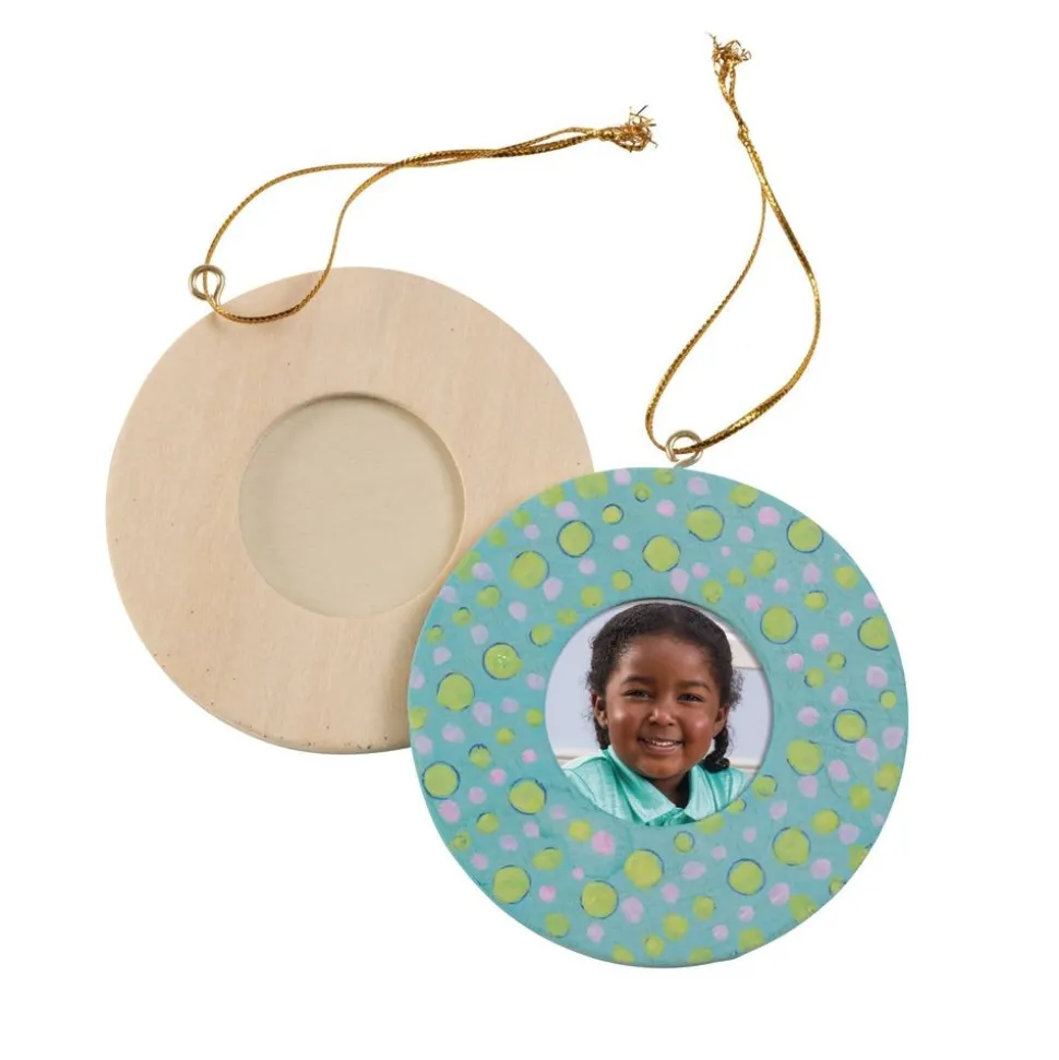 Colorations® Wooden Photo Frame Ornaments - Set of 12