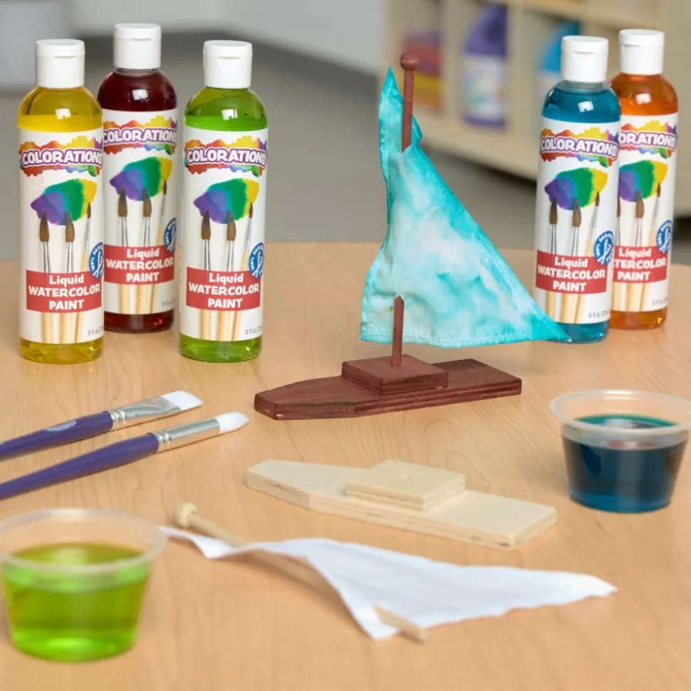 Colorations® Wooden Sailboats - Set of 12