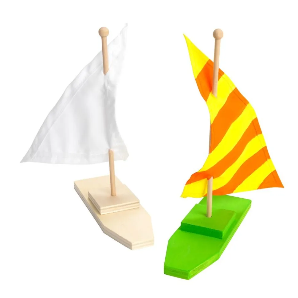 Colorations® Wooden Sailboats - Set of 12