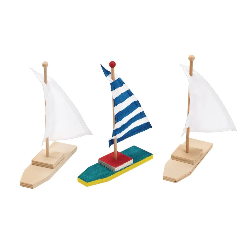 Colorations® Wooden Sailboats - Set of 12