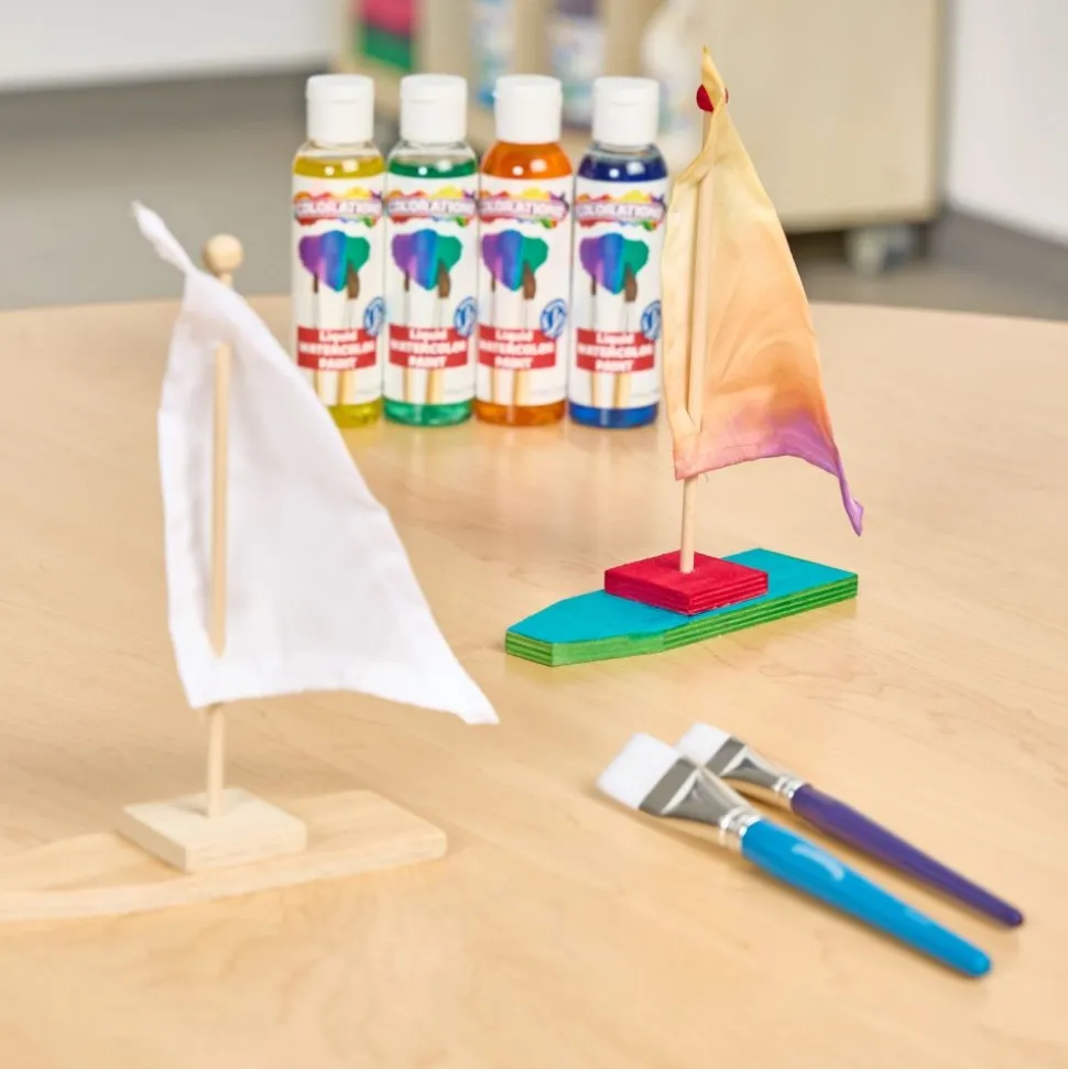 Colorations® Wooden Sailboats - Set of 12