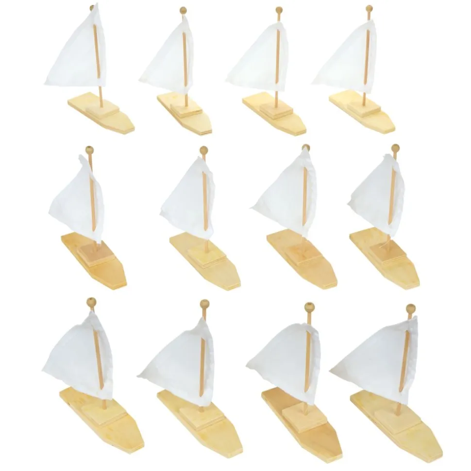 Colorations® Wooden Sailboats - Set of 12