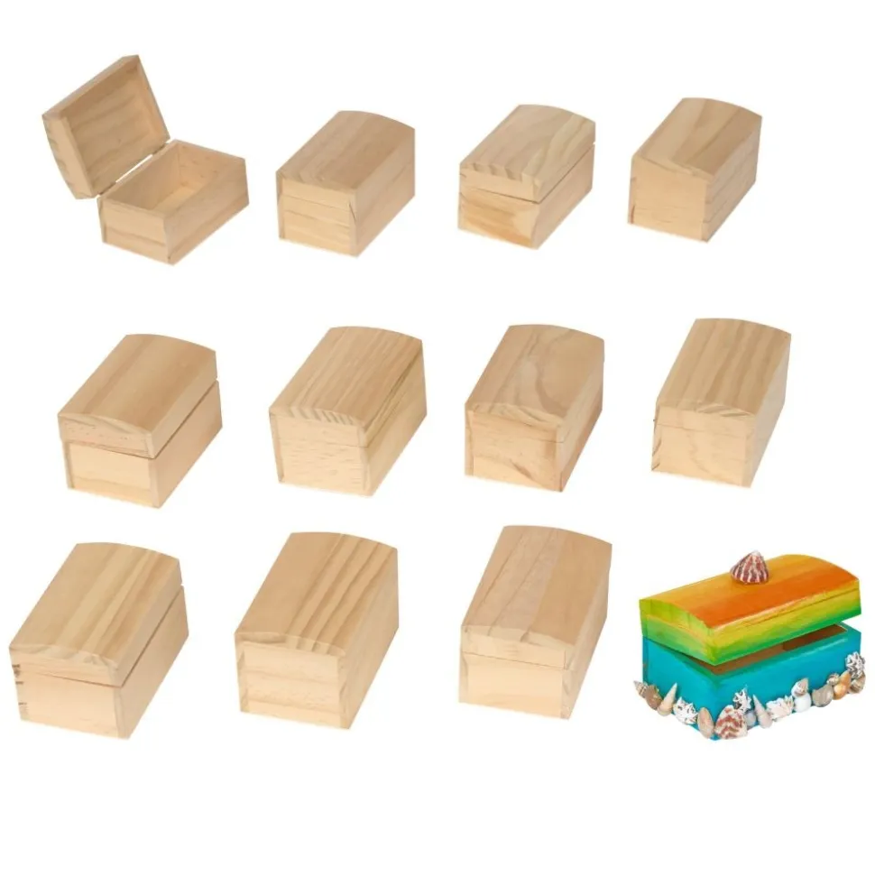 Colorations® Wooden Treasure Boxes - Set of 12