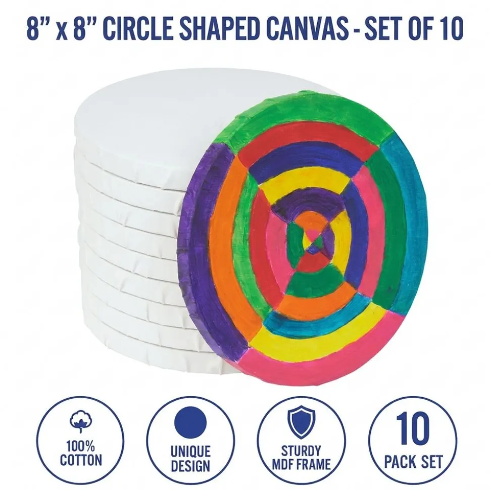 Colorations® 8" x 8" Circle Shaped Canvas - Set of 10