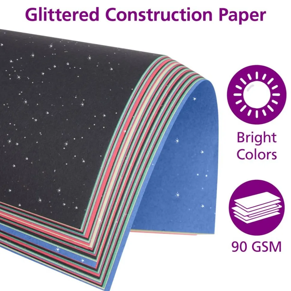 Colorations® 9" x 12" Glitter Construction Paper - 50 Sheets