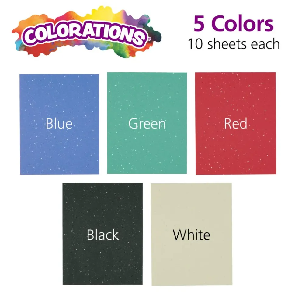 Colorations® 9" x 12" Glitter Construction Paper - 50 Sheets