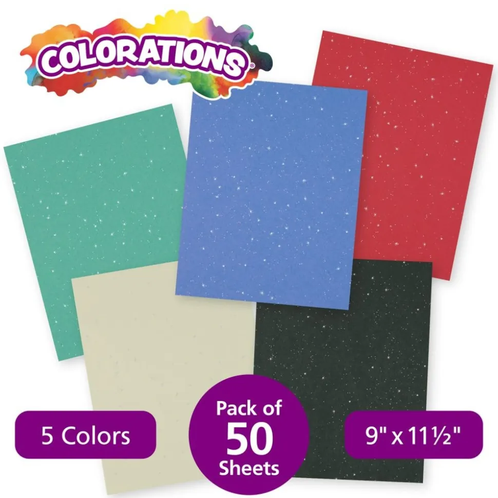 Colorations® 9" x 12" Glitter Construction Paper - 50 Sheets