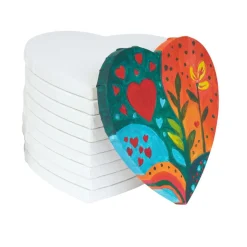 Colorations® 8" x 8" Heart Shaped Canvas - Set of 10