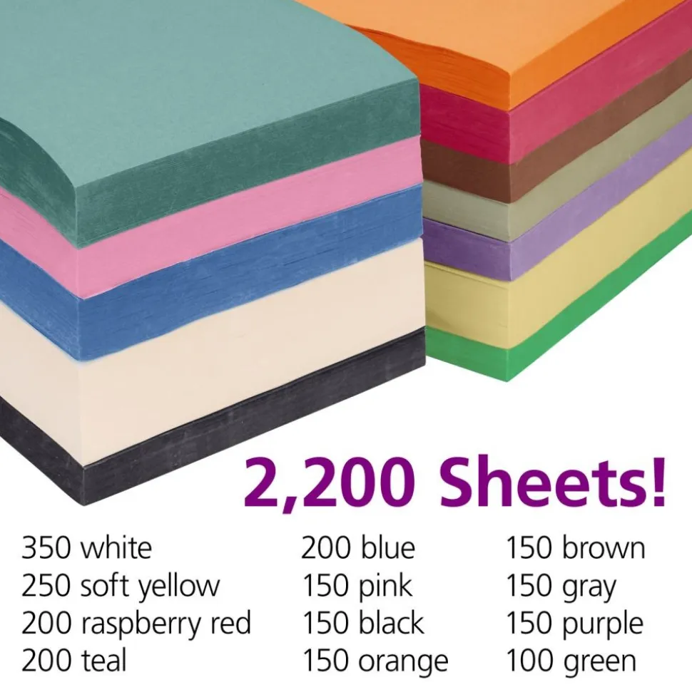 Colorations® 9" x 12" Lightweight Construction Paper with Organizer - 2200 Sheets