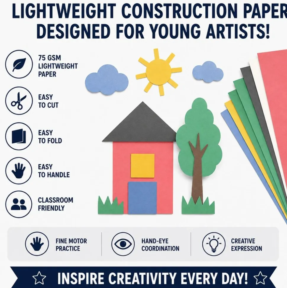 Colorations® 9" x 12" Lightweight Construction Paper - Assorted Colors, 300 Sheets
