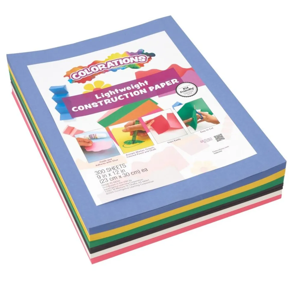 Colorations® 9" x 12" Lightweight Construction Paper - Assorted Colors, 300 Sheets