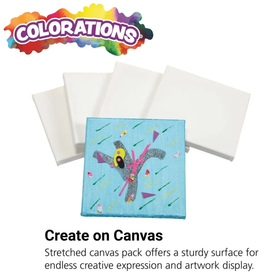 Colorations® 8" x 8" Stretched Canvas Value Pack - Set of 24